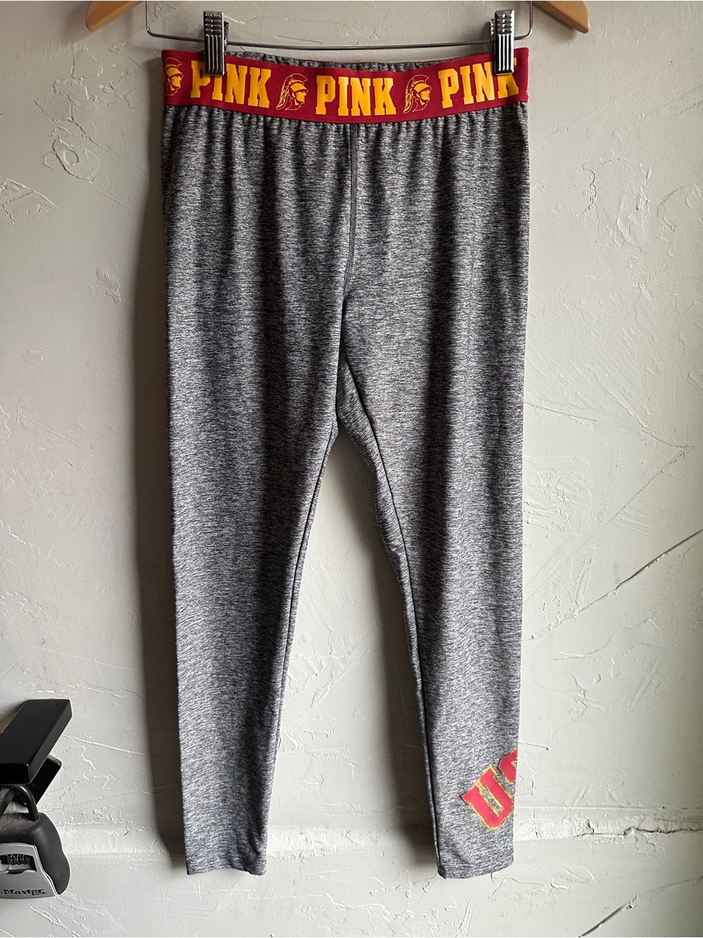 VS PINK USC Trojans Leggings Y2K Low Rise Collegiate Varsity Sporty Preppy S